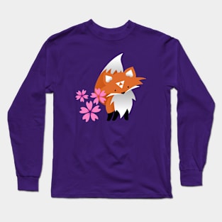 Kawaii Sakura Fox Long Sleeve T-Shirt